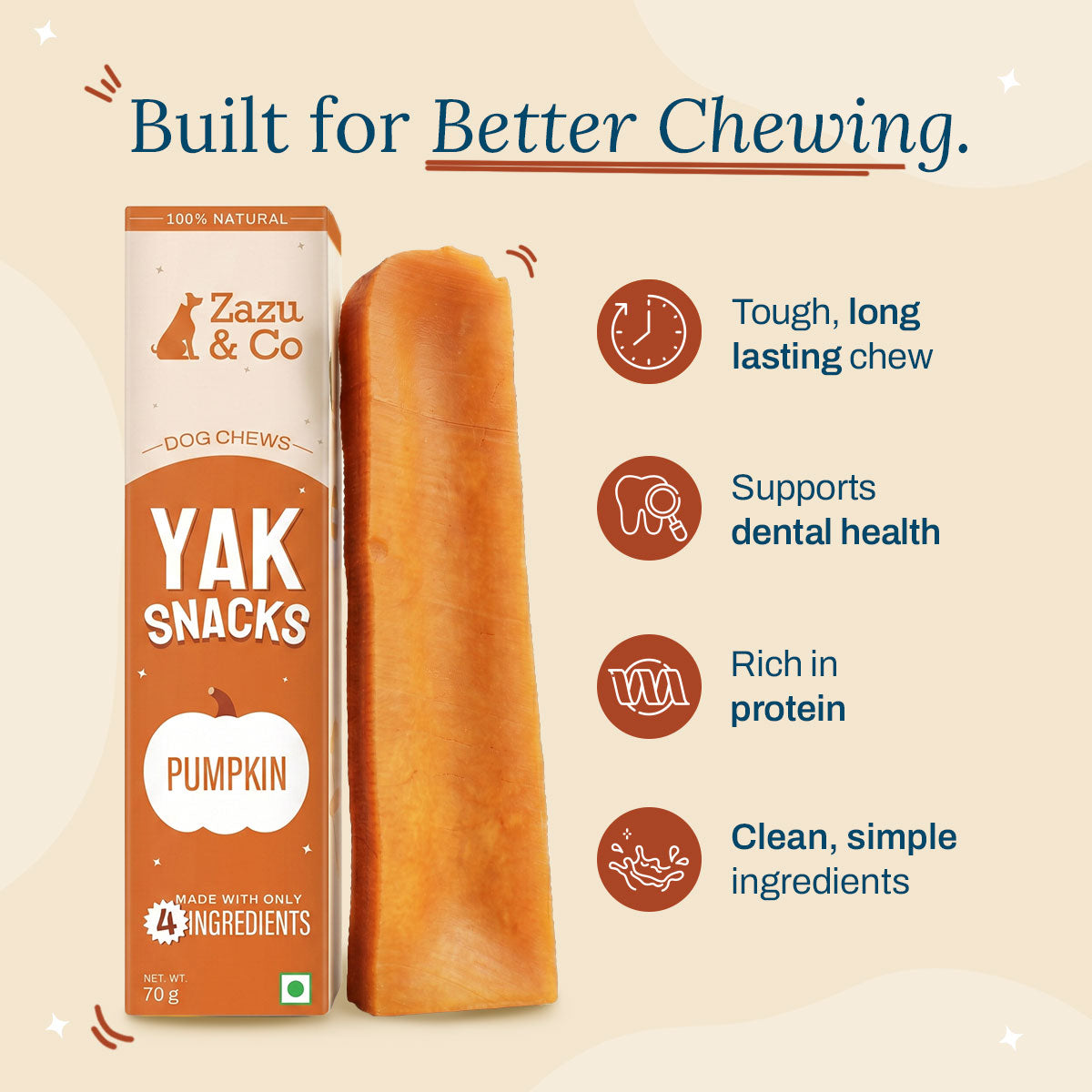 Pumpkin Yak Snacks | 100% Natural Himalayan Milk Yak Chews