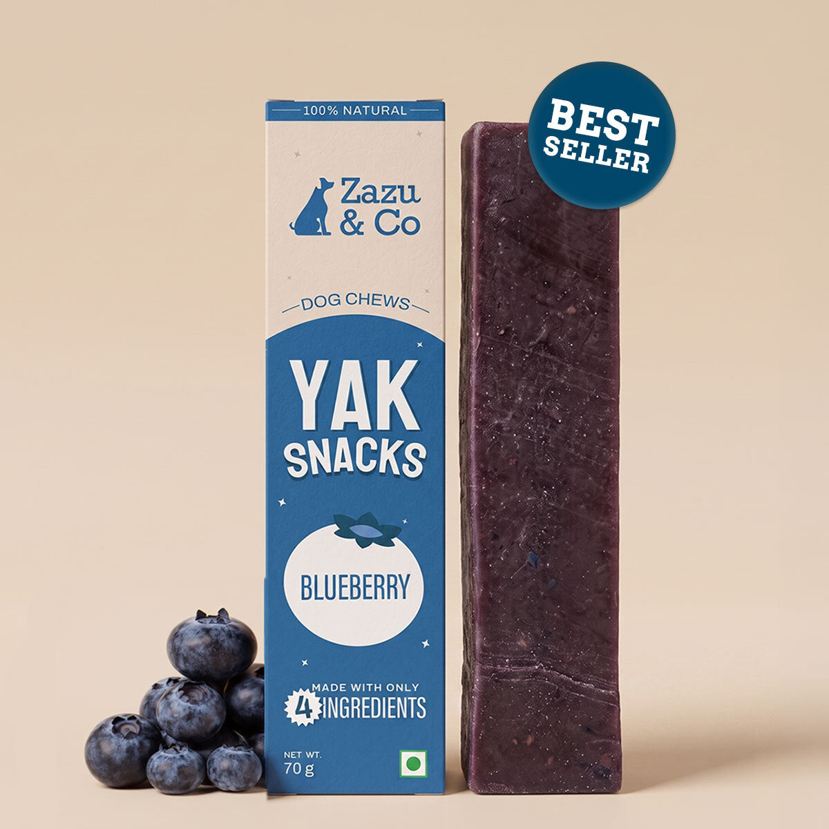 Blueberry Yak Snacks - 100% Natural & Vegetarian Yak Chews