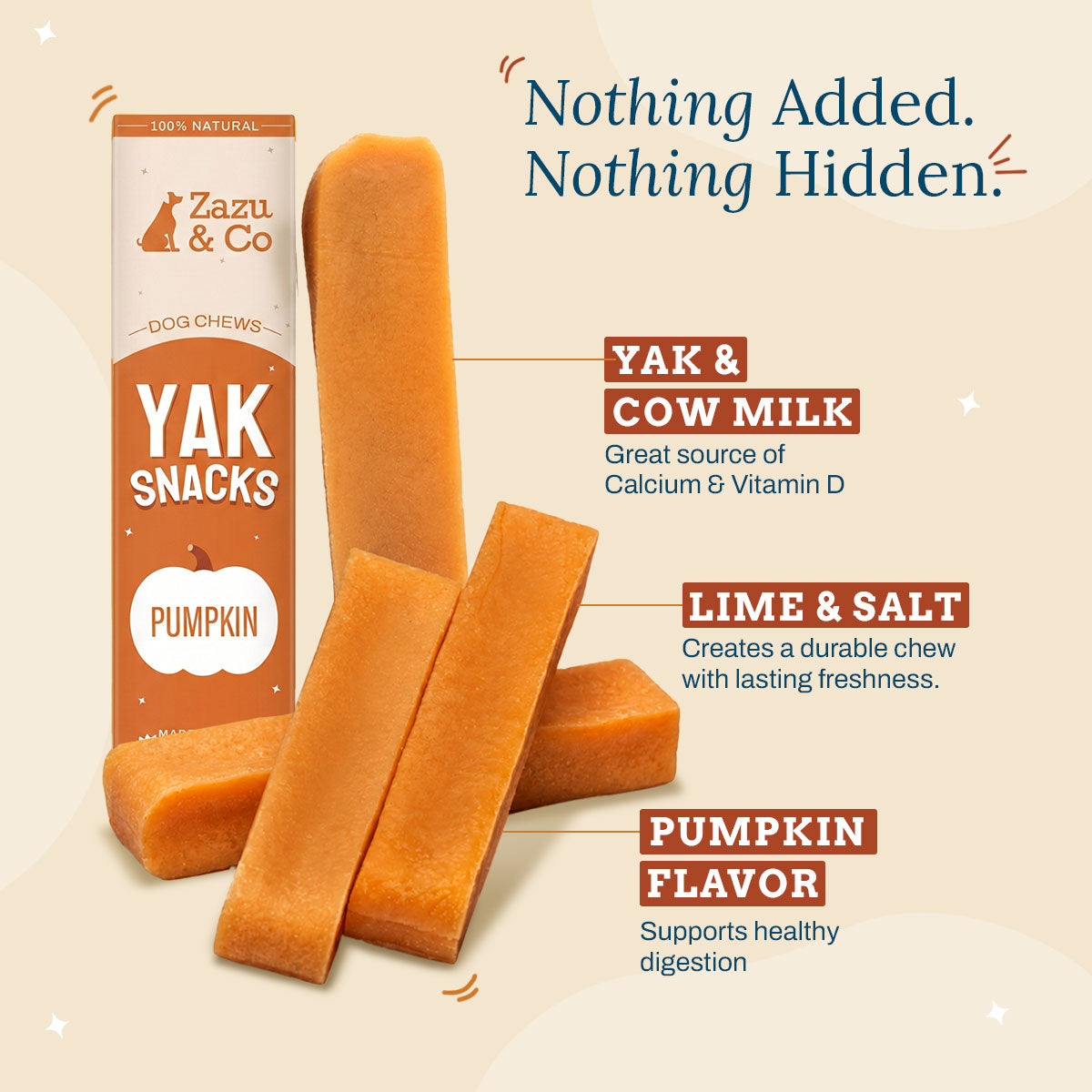 Pumpkin Yak Snacks | 100% Natural Himalayan Milk Yak Chews